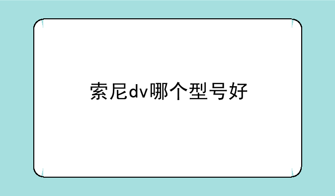 索尼dv哪个型号好