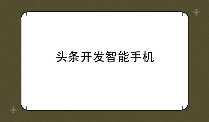 头条开发智能手机