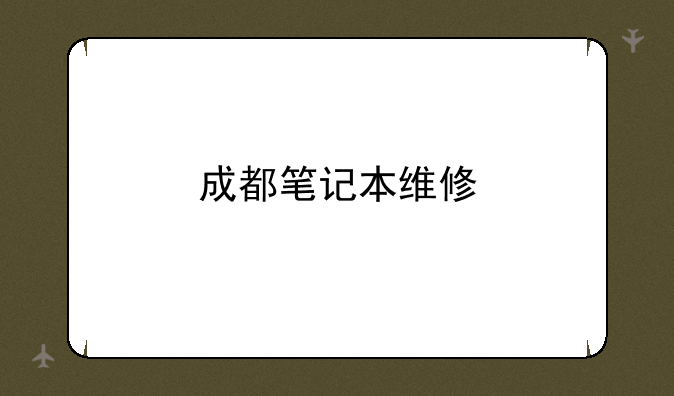 成都笔记本维修