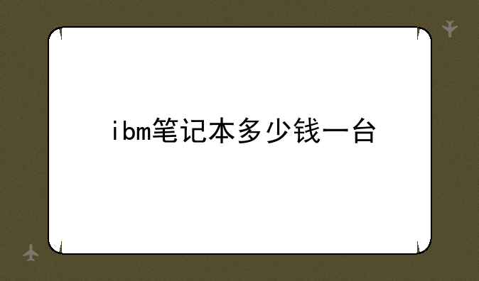 ibm笔记本多少钱一台