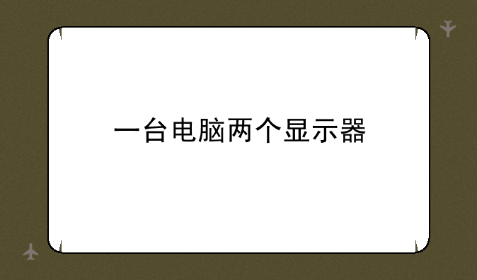 一台电脑两个显示器