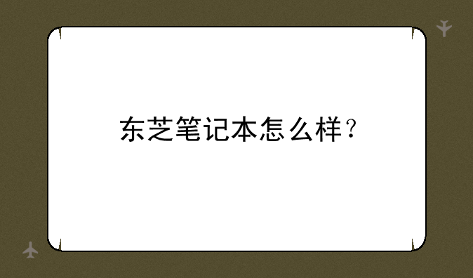 东芝笔记本怎么样？