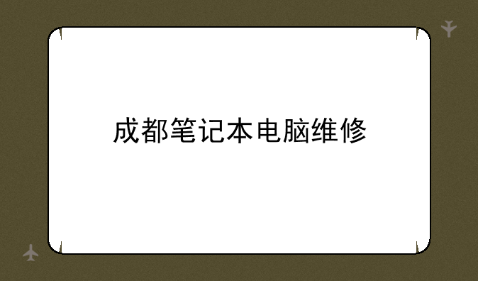 成都笔记本电脑维修