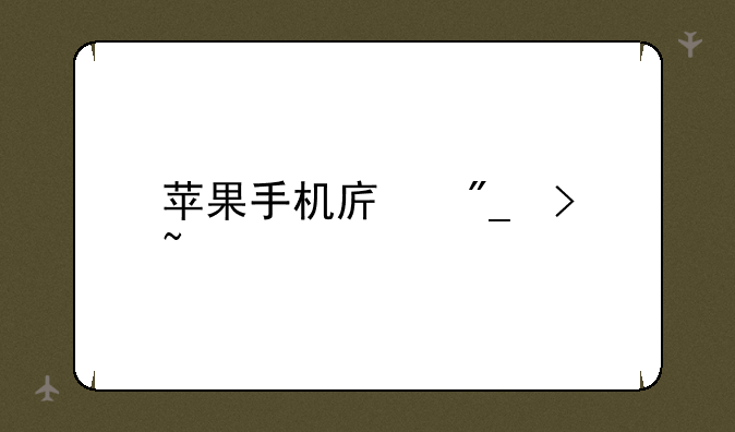 苹果手机序列号查询