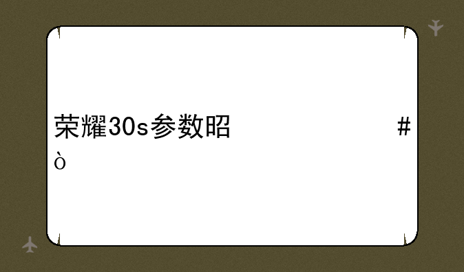 <b>荣耀30s参数是什么？</b>