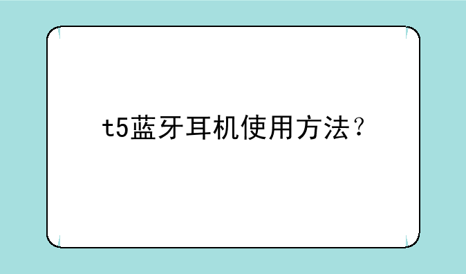 t5蓝牙耳机使用方法？