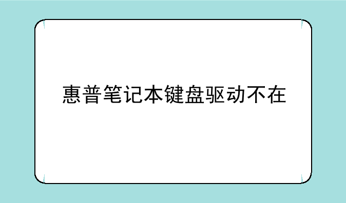 惠普笔记本键盘驱动不在