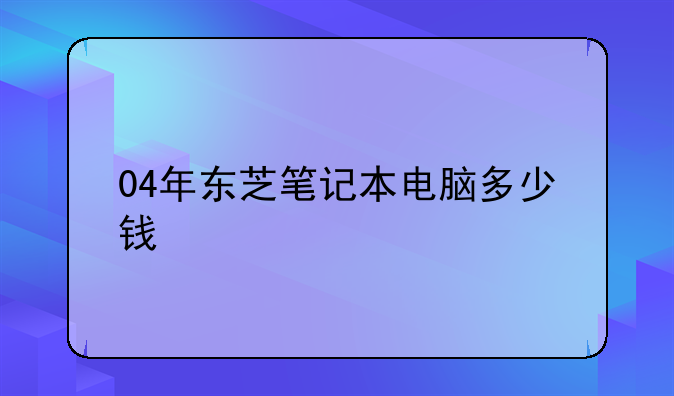 04年东芝笔记本电脑多少钱