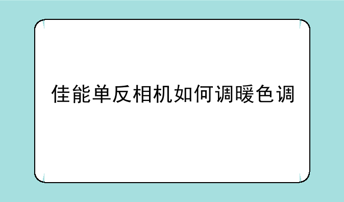 佳能单反相机如何调暖色调
