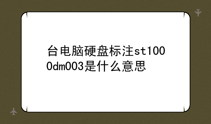 台电脑硬盘标注st1000dm003是什么意思