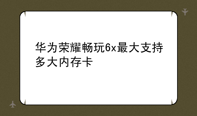 华为荣耀畅玩6x最大支持多大内存卡