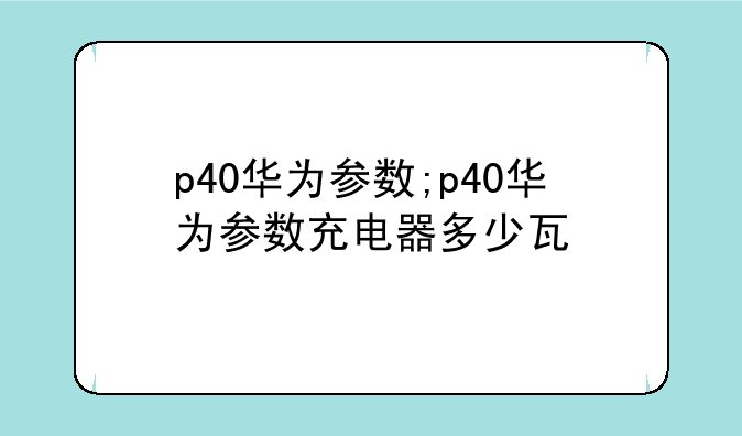 p40华为参数;p40华为参数充电器多少瓦
