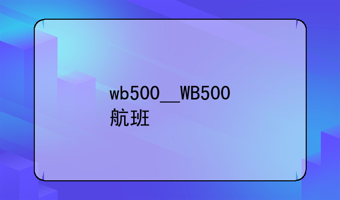 wb500__WB500航班