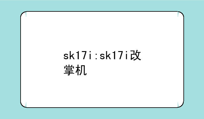 sk17i:sk17i改掌机