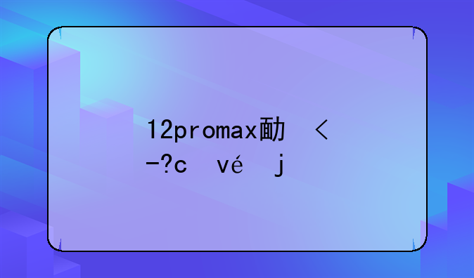 12promax发售时间