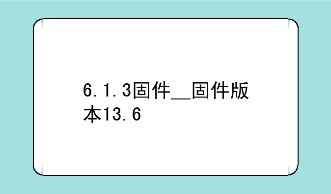 6.1.3固件__固件版本13.6