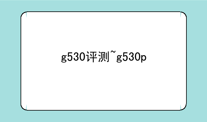 g530评测~g530p