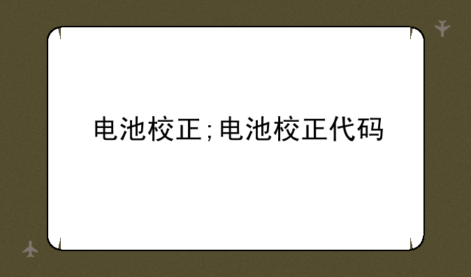 电池校正;电池校正代码