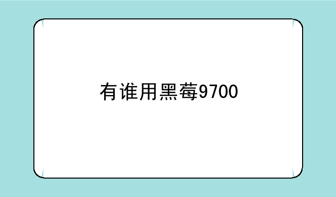 有谁用黑莓9700