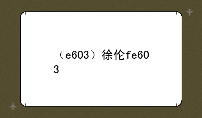 （e603）徐伦fe603