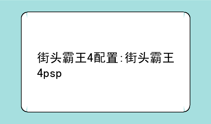 街头霸王4配置:街头霸王4psp