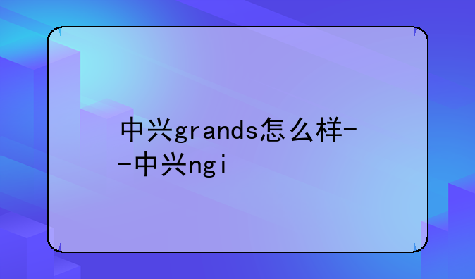 中兴grands怎么样--中兴ngi