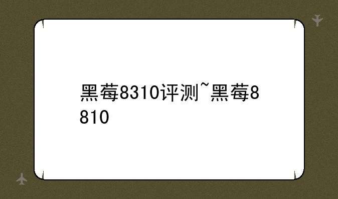 黑莓8310评测~黑莓8810