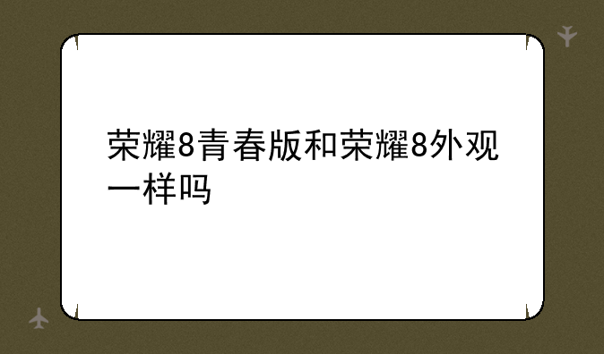 荣耀8青春版和荣耀8外观一样吗