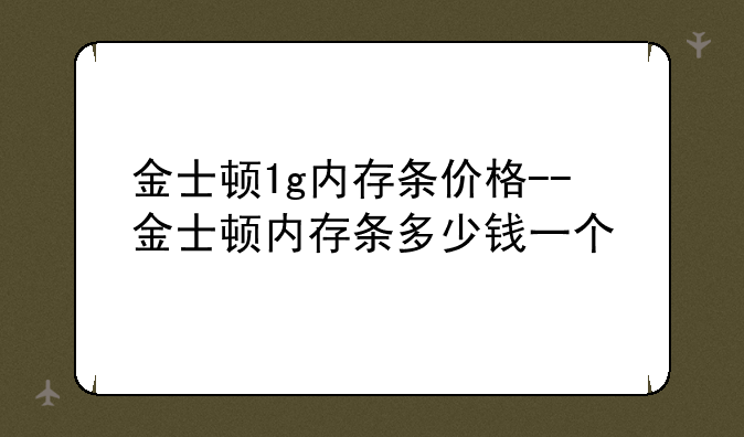 金士顿1g内存条价格--金士顿内存条多少钱一个
