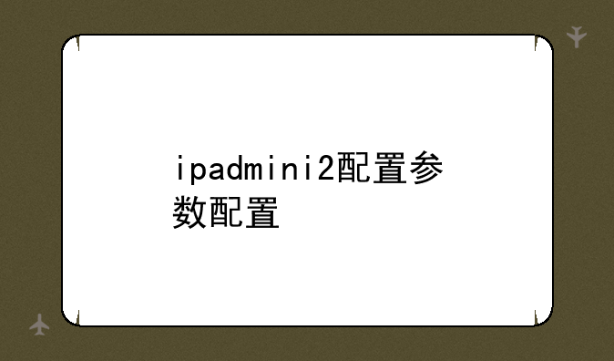 ipadmini2配置参数配置