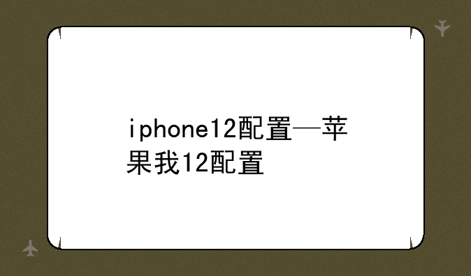 iphone12配置—苹果我12配置