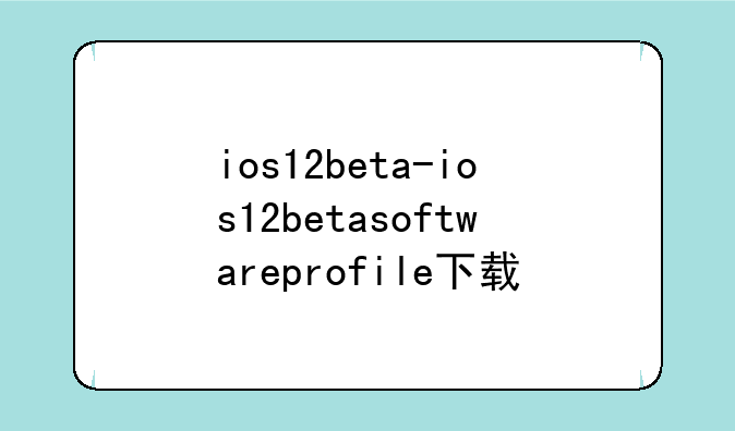 ios12beta-ios12betasoftwareprofile下载